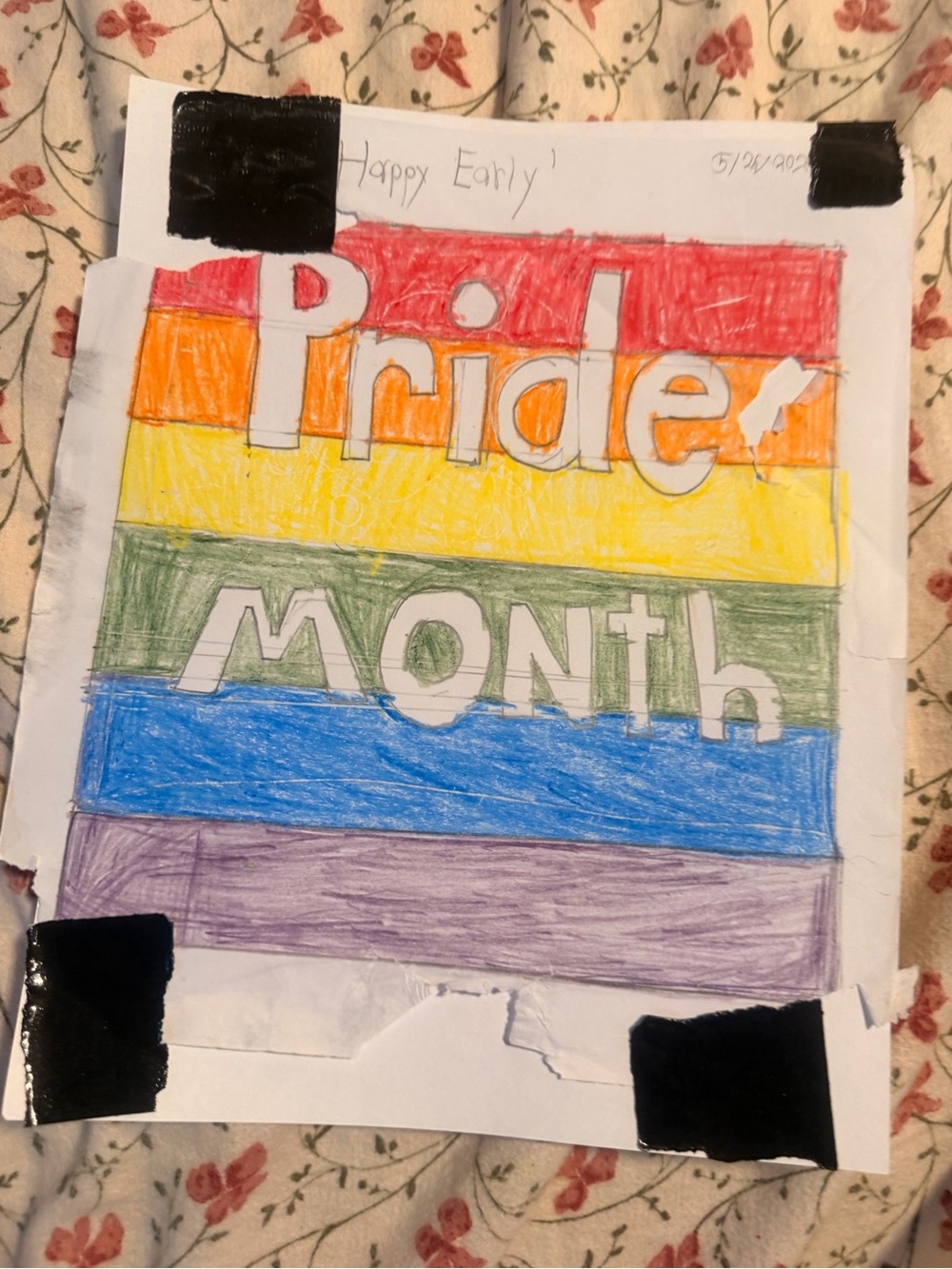 Handmade Pride Month Rainbow Drawing - Multicolor